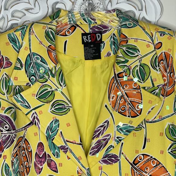 REDD Jeans size 10 Denim JACKET Button-up Pockets Long Sleeves Lined YELLOW - Picture 6 of 16